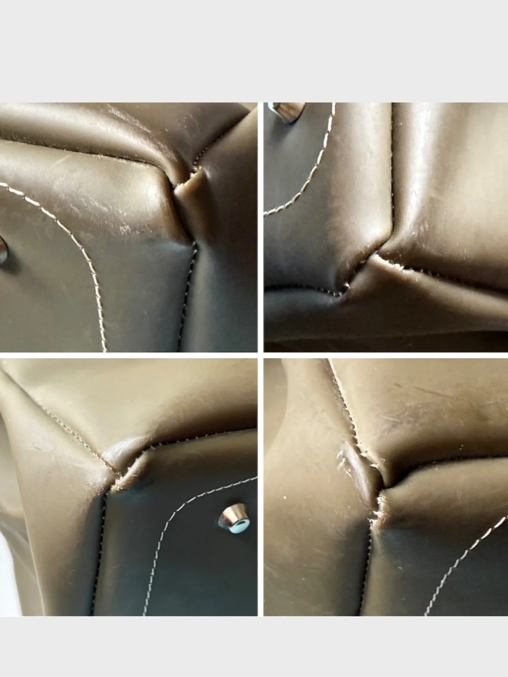 Vintage Y2K Made in Italy Matte Taupe Jelly Top Handle Satchel Purse Firkin MINT - Picture 15 of 16